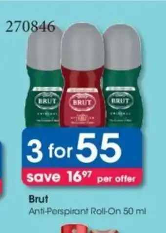 Clicks Brut Anti-Perspirant Roll-On 50 ml offer