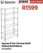 Leroy Merlin Spaceo 6 Tier Chrome Shelf W90 x D35 x H180cm 81488667 offer
