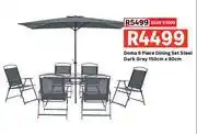 Leroy Merlin Doma 6 Piece Dining Set Steel Dark Grey 150cm x 80cm offer