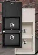 Leroy Merlin Laveo Kitchen Sink Megalo Grey Drop In Dbl Bowl Single Drainer 81483745-Each offer