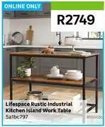 Leroy Merlin Lifespace Rustic Industrial Kitchen Island Work Table 5a1bc797 offer