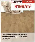 Leroy Merlin Laminate Neutral Oak Nature 193 x 1376 x 8mm (2.124 Sqm/Box) 81490977-Per Sqm offer