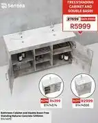 Leroy Merlin Sensea Bathroom Cabinet & Dbl Basin Free Standing Natural Concrete 1200mm 81474870 offer