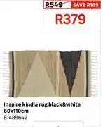 Leroy Merlin Inspire Kindia Rub Black & White 60 x 110cm 81489642 offer