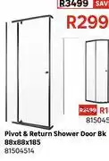 Leroy Merlin Pivot & Return Shower Door Black 88 x 88 x 185 81504514 offer