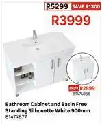 Leroy Merlin Bathroom Cabinet & Basin Free Standing Silhouette White 900mm 81474877 offer