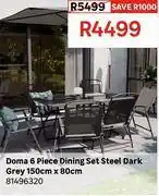 Leroy Merlin Doma 6 Piece Dining Set Steel Dark Grey 150cm x 80cm 81496320 offer