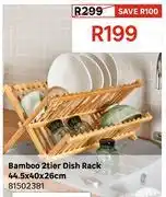 Leroy Merlin Bamboo 2 Tier Dish Rack 44.5 x 40 x 26cm 81502381 offer