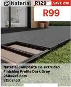 Leroy Merlin Naterial Composite Co Extruded Finishing Profile Dark Grey 240 x 4 x 5.5cm 81503453 offer