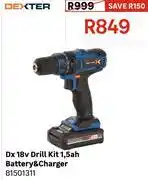 Leroy Merlin Dexter 18V Drill Kit 1.5Ah Battery & Charger 81501311 offer