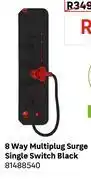 Leroy Merlin 8 Way Multiplug Surge Single Switch Black 81488540 offer