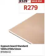 Leroy Merlin Gypsum Board Standard 1200 x 2700 x 12mm 81506412 offer
