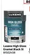 Leroy Merlin Luxens High Gloss Enamel Black 81502458-5Ltr offer