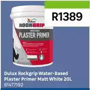 Leroy Merlin Dulux Rockgrip Water-Based Plaster Primer Matt White 81477192-20Ltr offer
