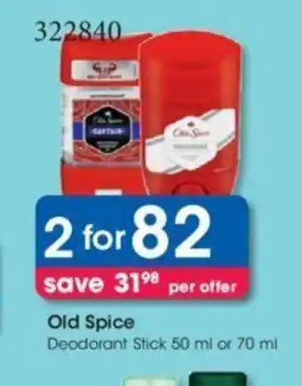 Clicks Old Spice Deodorant Stick 50 ml or 70 ml offer