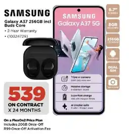 HiFi Corp Samsung Galaxy A37 256GB incl Buds Core offer