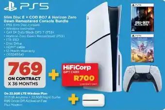 PS5 Slim Disc E + COD BO7 & Horizon Zero Dawn Remastered Console Bundle