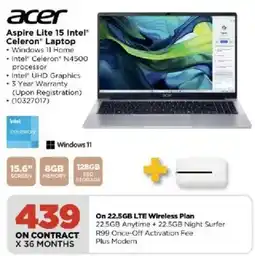 HiFi Corp Acer Aspire Lite 15 Intel Celeron Laptop offer