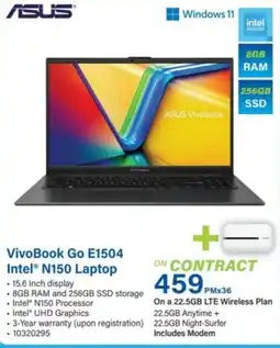 Incredible Connection Asus VivoBook Go E1504 Intel N150 Laptop offer