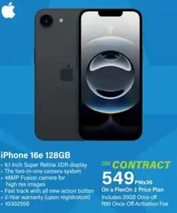 Incredible Connection iPhone 16e 128GB offer