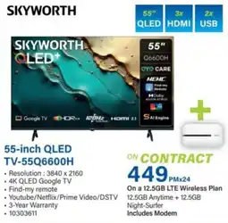 Incredible Connection Skyworth 55-inch QLED TV offer
