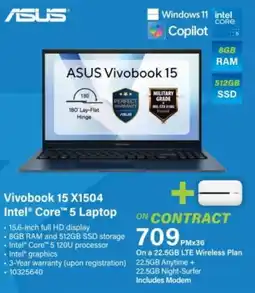 Incredible Connection Asus Vivobook 15 X1504 Intel Core 5 Laptop offer