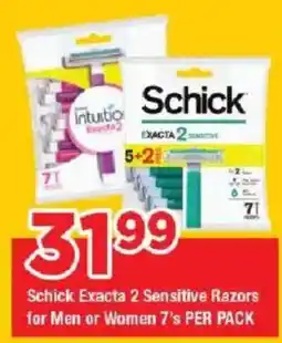 OK Grocer Schick Exacta 2 Sensitive Razors for Men or Women offer