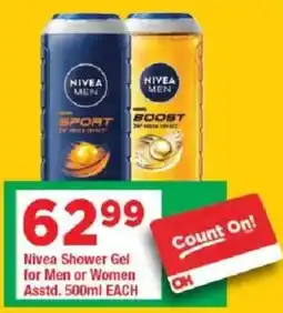 OK Grocer Nivea Shower Gel for Men or Women offer