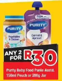 OK Grocer Purity Baby Food Purée Pouch or Jar offer