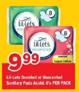 OK Grocer Lil-Lets Scented or Unscented Sanitary Pads offer