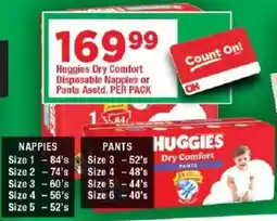 OK Grocer Huggies Dry Comfort Disposable Nappies or Pants offer
