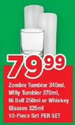 OK Grocer Zombie Tumbler, Willy Tumbler, Hi Ball or Whiskey Glasses offer
