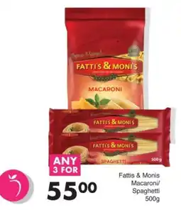 Save Hyper Fattis & Monis Macaroni/ Spaghetti offer