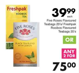 Save Hyper Five Roses Flavoured Teabags/ Freshpak Rooibos Flavoured Teabags offer
