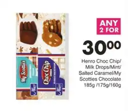 Save Hyper Henro Choc Chip/ Milk Drops/ Mint/ Salted Caramel/ My Scotties Chocolate offer
