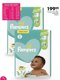 Save Hyper Pampers Active Baby Jumbo Pack Diapers offer