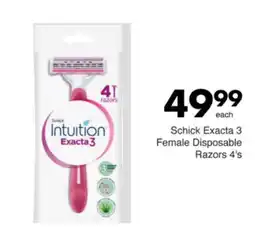 Save Hyper Schick Exacta 3 Female Disposable Razors offer