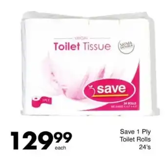 Save Hyper Save 1 Ply Toilet Rolls offer