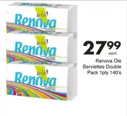 Save Hyper Renova Ole Serviettes Double Pack 1ply offer