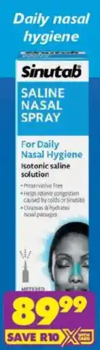 Shoprite Sinutab Saline Nasal Spray offer