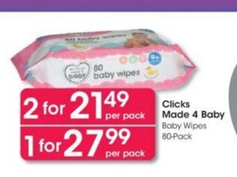 Clicks Made 4 Baby Baby Wipes 80-Pack