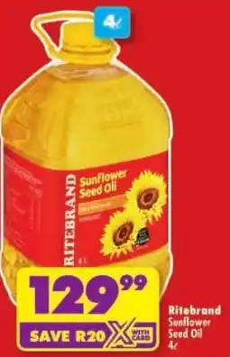 Shoprite Ritebrand Sunflower Seed Oil offer