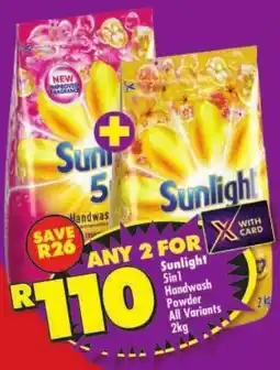 Shoprite Sunlight 5in1 Handwash Powder All Variants offer