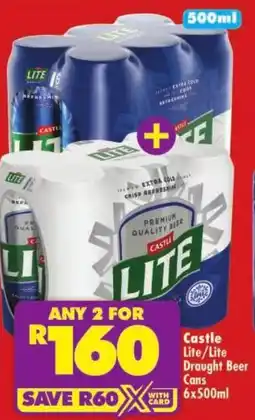 Shoprite Castle Lite/ Lite Draught Beer Cans offer