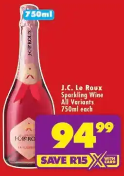 Shoprite J.C. Le Roux Sparkling Wine All Variants offer