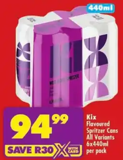 Shoprite Kix Flavoured Spritzer Cans All Variants offer