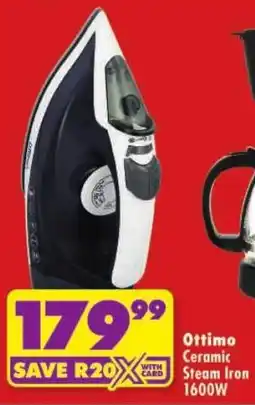 Shoprite Ottimo Ceramic Steam Iron 1600W offer