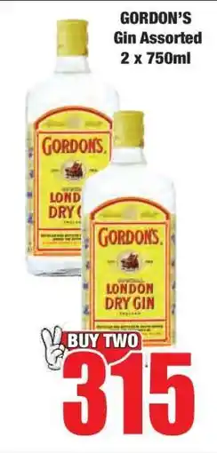 Boxer Gordon's Gin Assorted 2 x 750ml offer