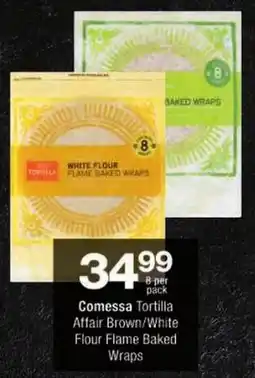Checkers Comessa Tortilla Affair Brown/ White Flour Flame Baked Wraps offer