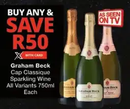 Checkers Graham Beck Cap Classique Sparkling Wine All Variants offer